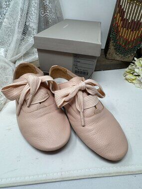 Anothersole Leather Womans Shoes Blush Romantic Ties Size 6